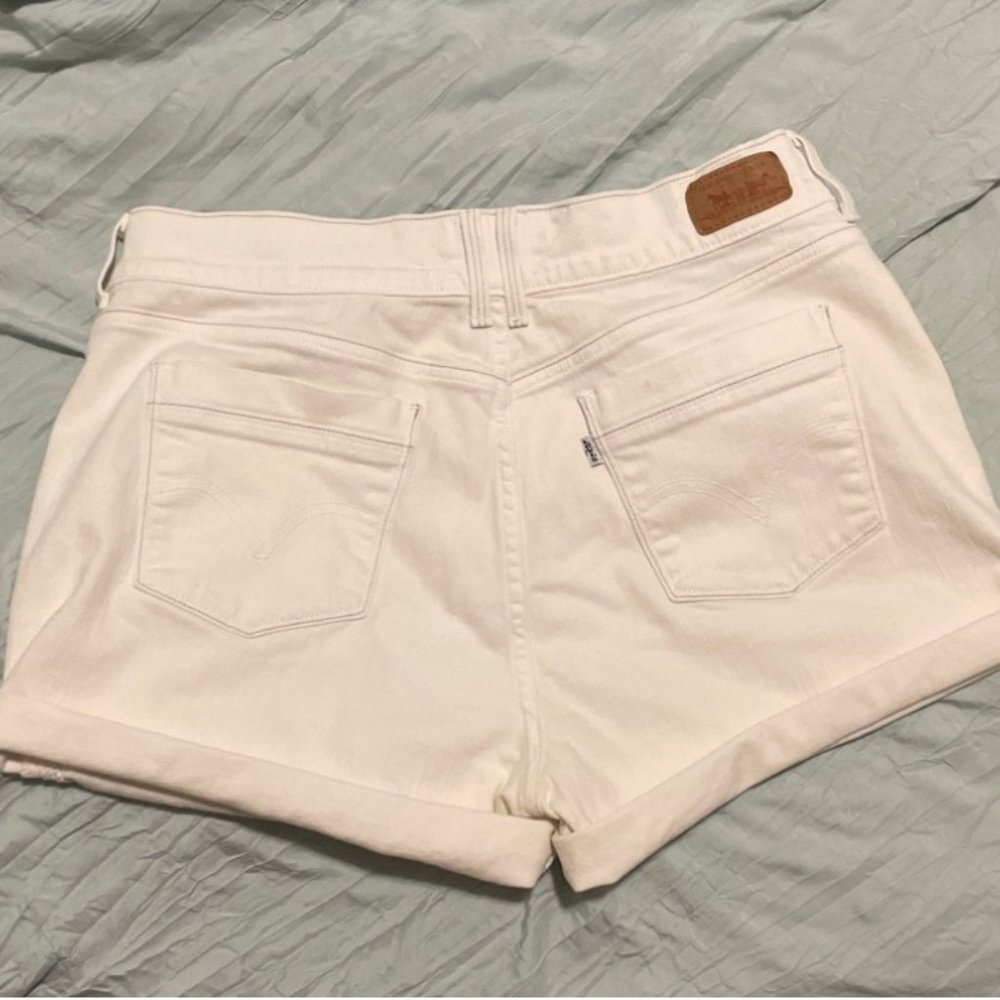 Levi's White Denim Shorts